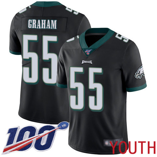 Youth Philadelphia Eagles #55 Brandon Graham Black Alternate Vapor Untouchable NFL Jersey Limited Player 100th->youth nfl jersey->Youth Jersey